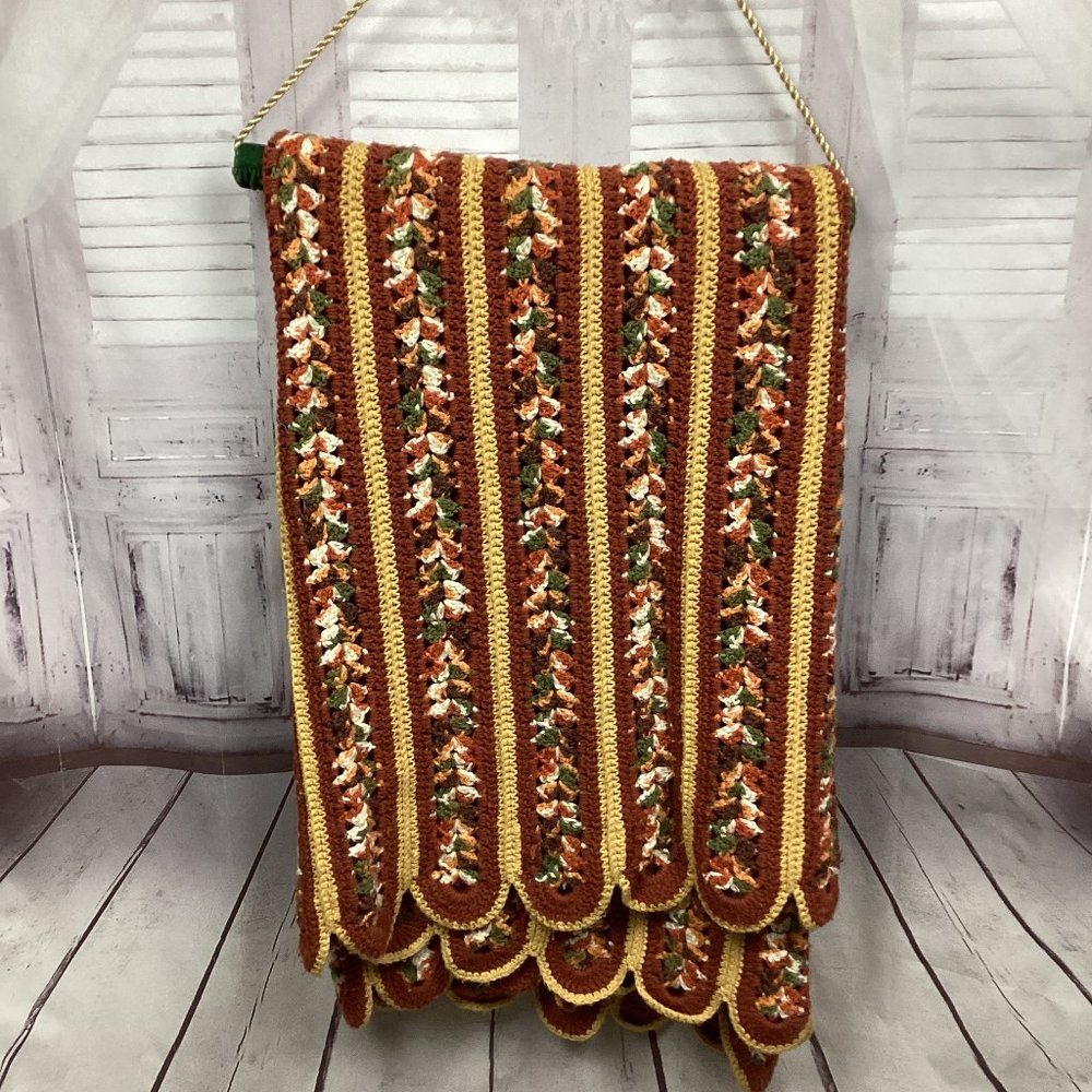Vintage Afghan Blanket 70s Vibes